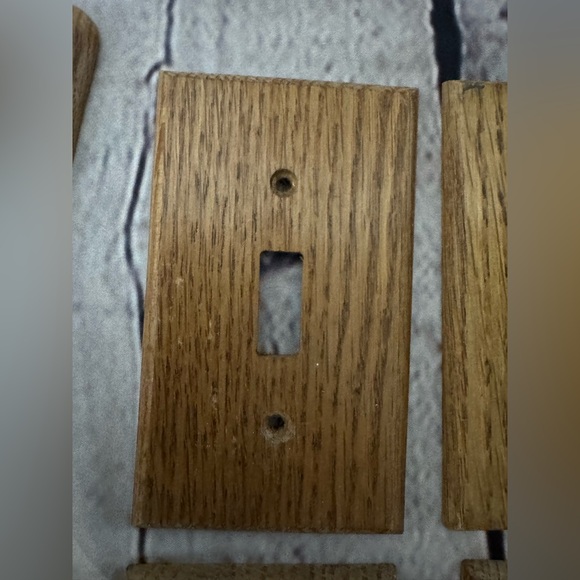 Vintage oak Rustic Wooden Light Switch and Outlet Covers set of 9 - Picture 10 of 11
